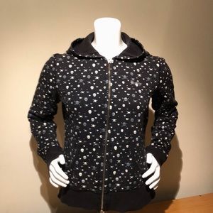 Hurley Women’s Black Zip Hoodie w/ Skulls & Hearts